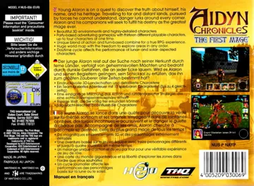 Aidyn Chronicles - The First Mage (Europe) box cover back